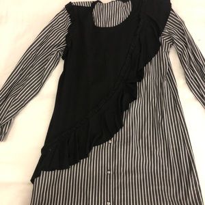 Kensie strip button dress sz s